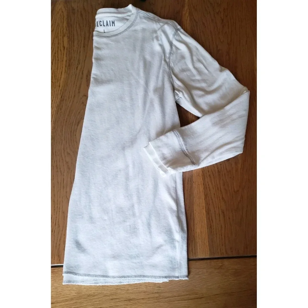 Reclaim (Buckle) Long Sleeve Cotton Lightweight Shirt Mens‎ Sz L White NWOT
